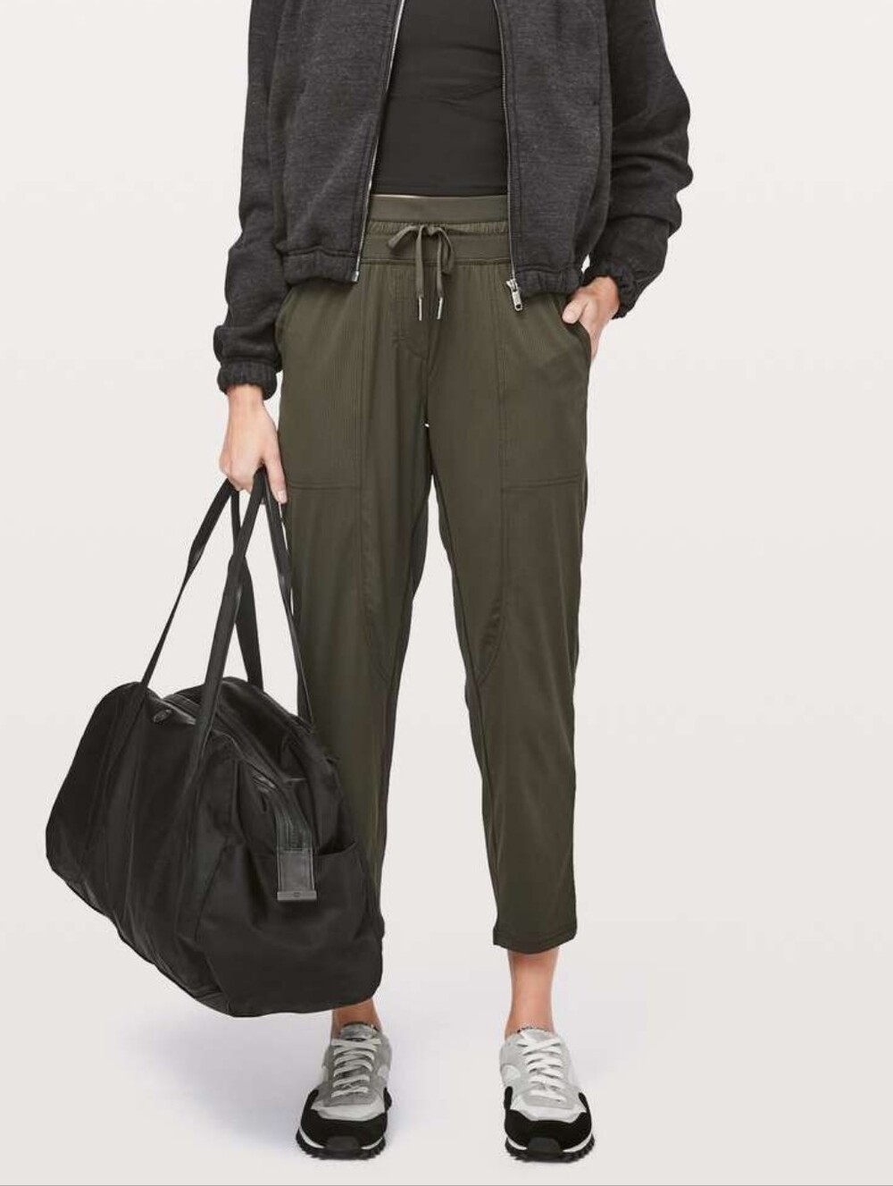 Lululemon Dance Studio Crop 25" Pants Dark Olive Sz 10 Mid Rise Performance EUC
